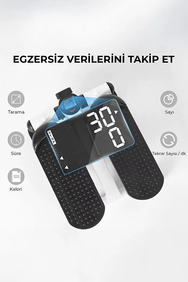 Relax Çift Amortisörlü Çift Direnç İpli Stepper, Dijital Göstergeli
